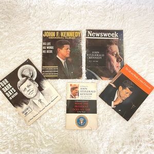 Vintage lot of John F Kennedy tribute books catalogs Roy Hoopes magazine